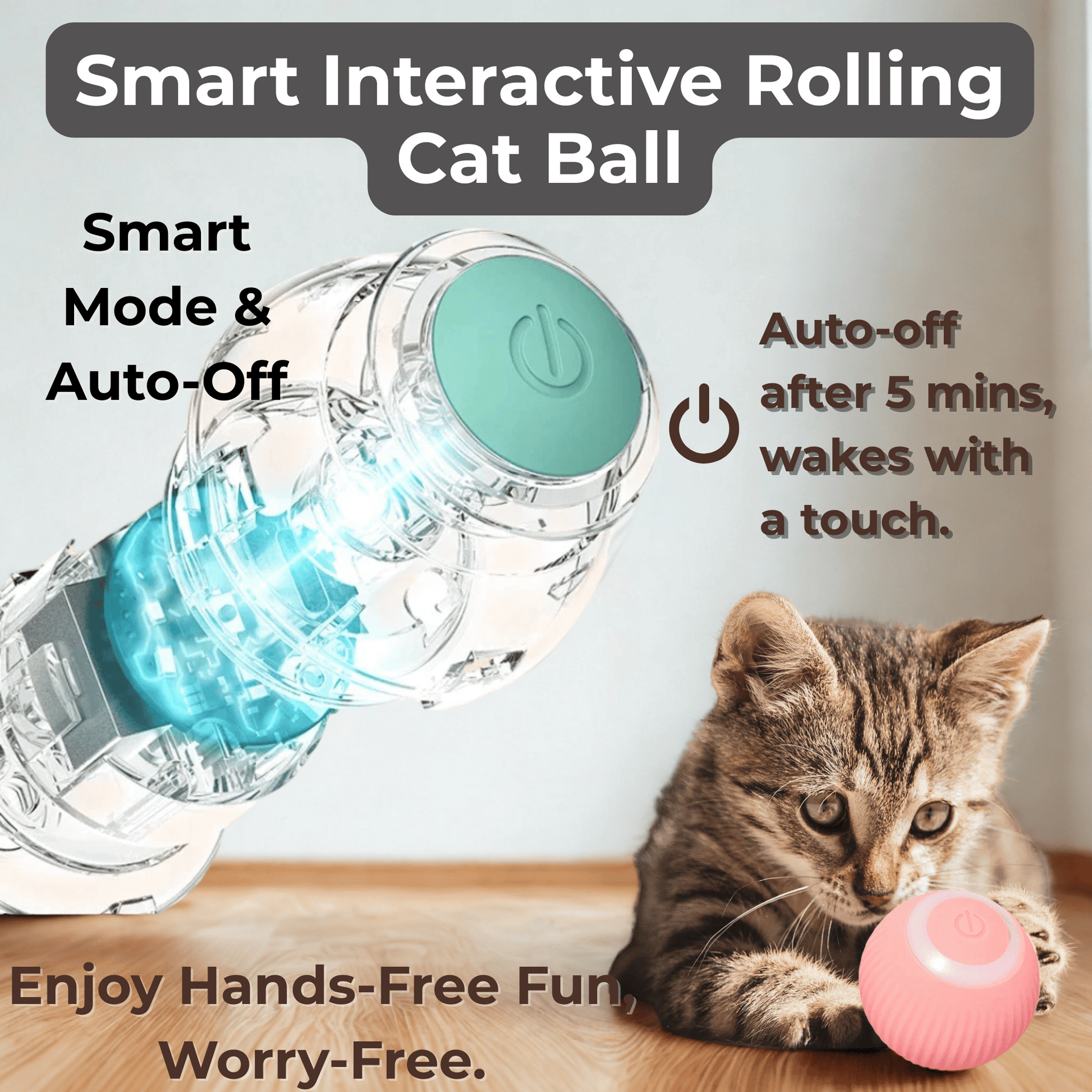 Smart Interactive Rolling Cat Ball - Automatic Electric Toy