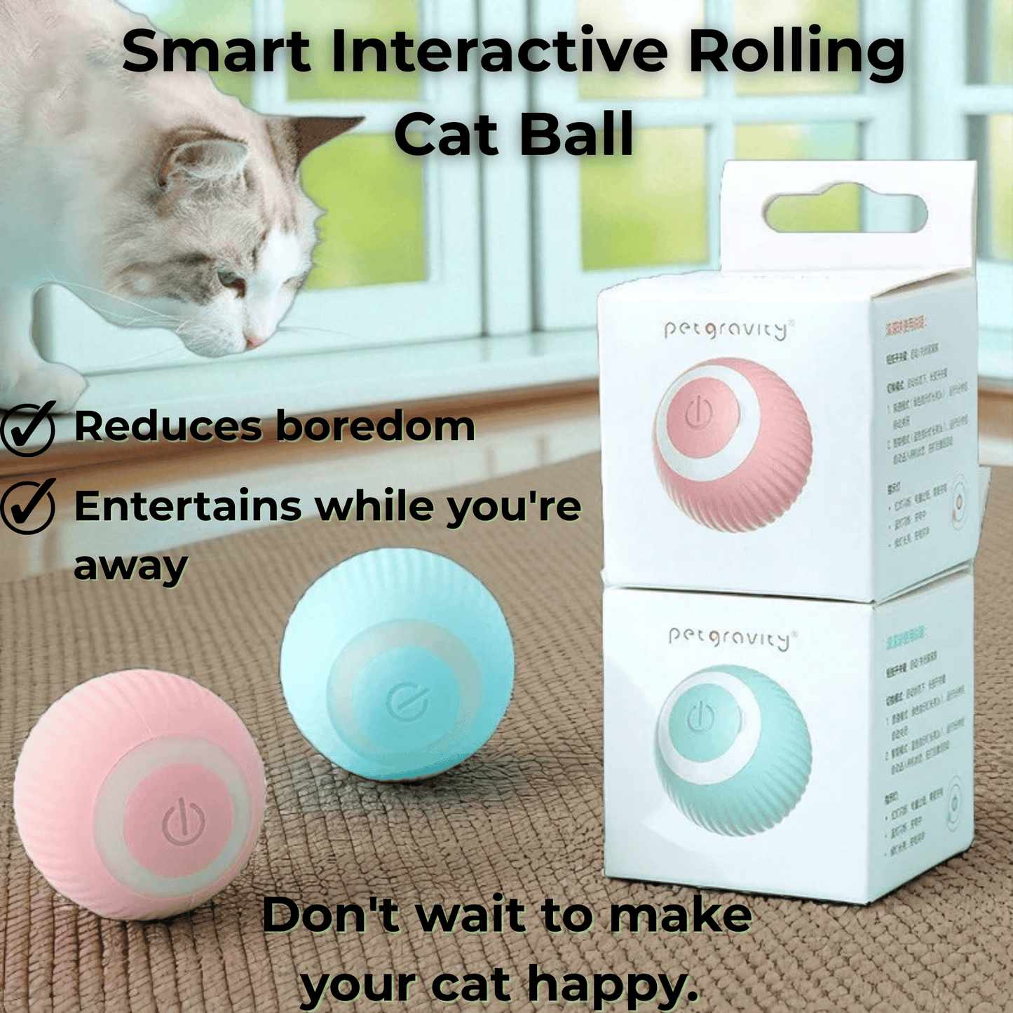Smart Interactive Rolling Cat Ball - Automatic Electric Toy